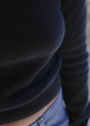 Tier Sweater in Black Cashmere - Baserange