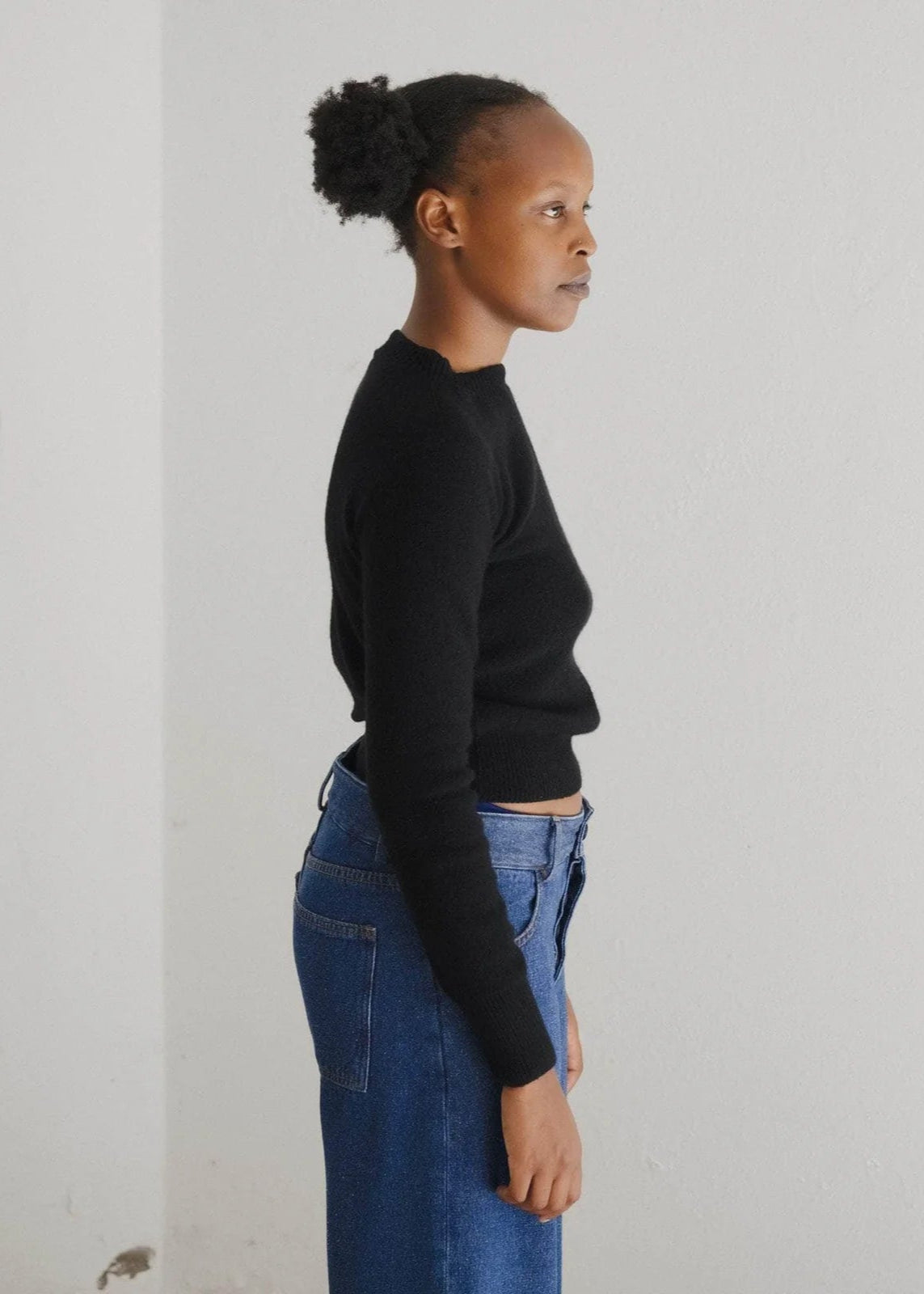 Tier Sweater in Black Cashmere - Baserange