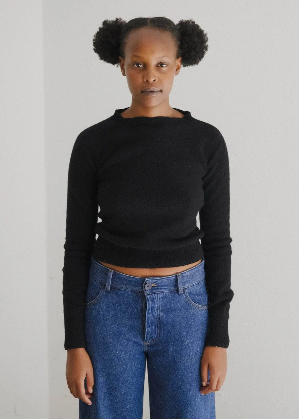 Tier Sweater in Black Cashmere - Baserange
