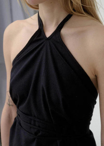 Mar Top in Wild Silk - Black - Baserange