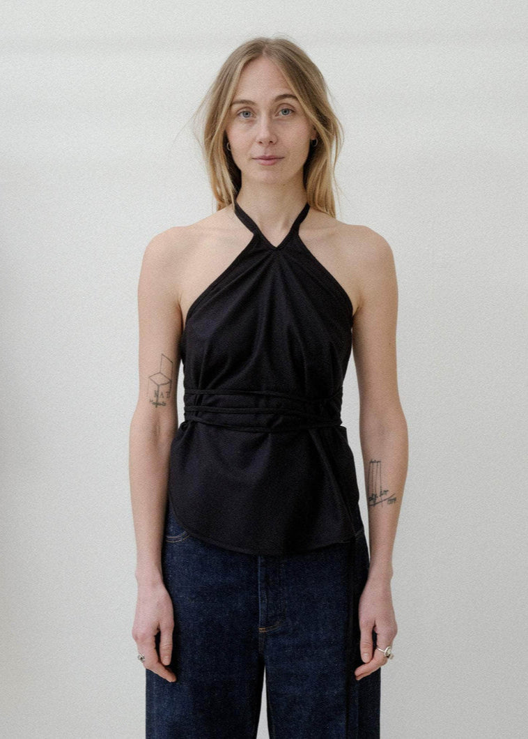 Mar Top in Wild Silk - Black - Baserange