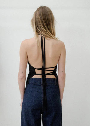 Mar Top in Wild Silk - Black - Baserange