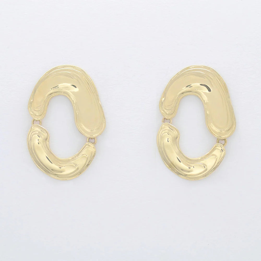 Brass Swish Earrings - Leigh Miller