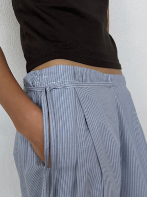 Double Layer Pant in Sky Stripe - Deiji Studios