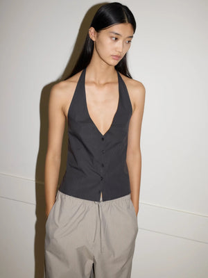 Waist Halter in Black Stripe - Deiji Studios