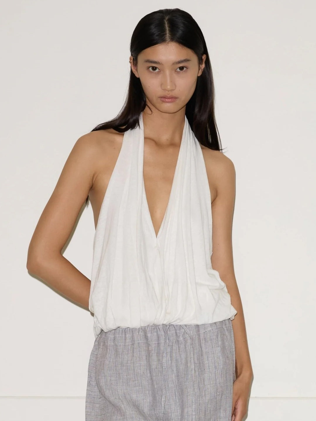 Jersey Top in White - Deiji Studios