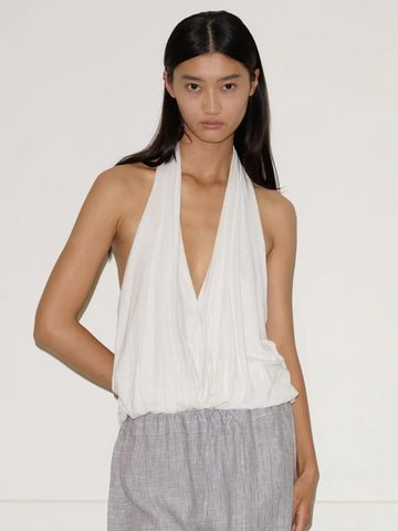 Jersey Top in White - Deiji Studios