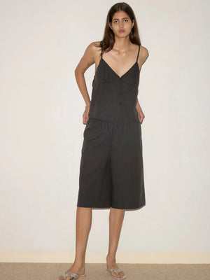 Long Lounger Shorts in Black Stripe - Deiji Studios