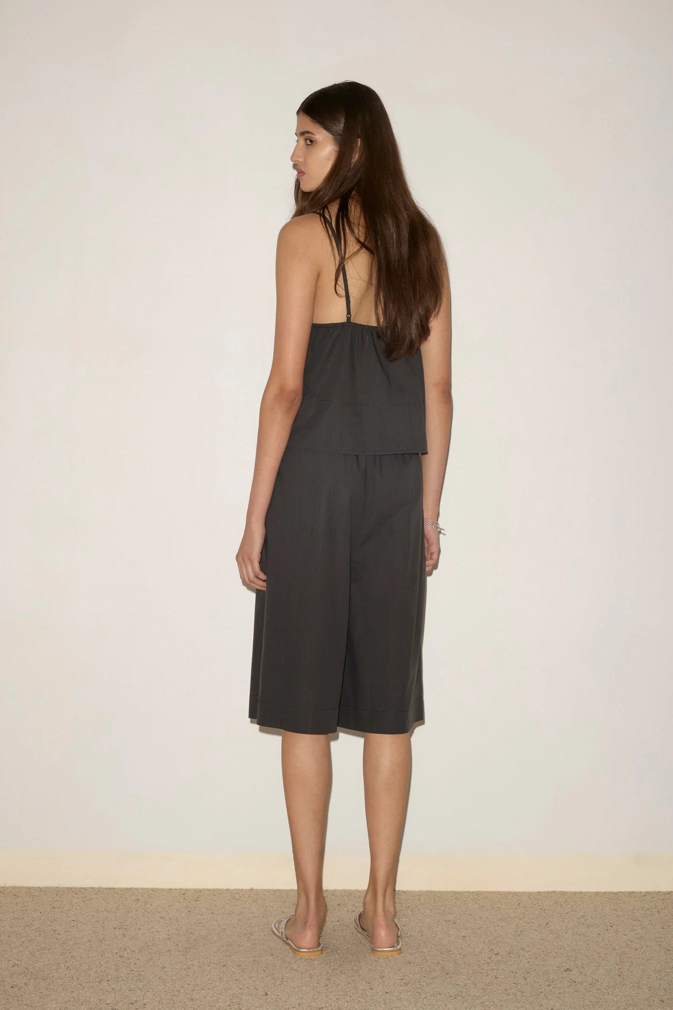 Long Lounger Shorts in Black Stripe - Deiji Studios