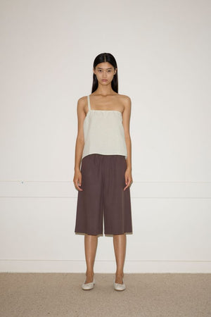 Long Lounger Shorts in Chocolate - Deiji Studios