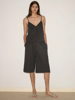 Long Lounger Shorts in Black Stripe - Deiji Studios