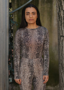 Bead Long Sleeve Tee in Snake - Baserange