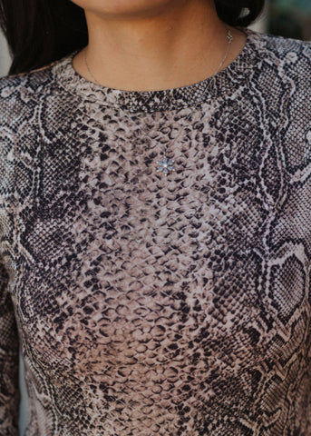 Bead Long Sleeve Tee in Snake - Baserange