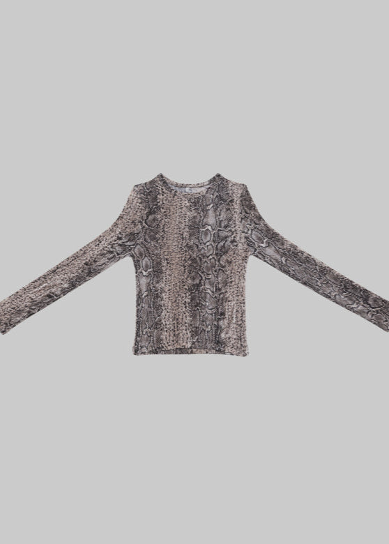 Bead Long Sleeve Tee in Snake - Baserange