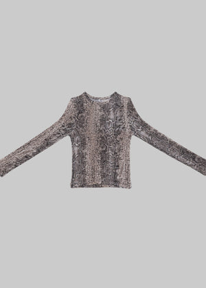 Bead Long Sleeve Tee in Snake - Baserange