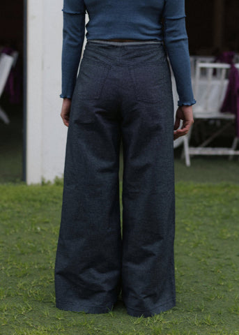 Arthur Loose Pants in Black Denim - Baserange