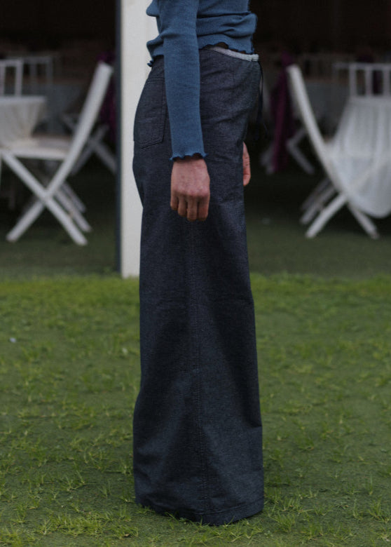 Arthur Loose Pants in Black Denim - Baserange