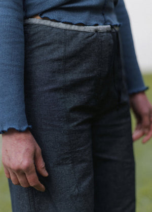 Arthur Loose Pants in Black Denim - Baserange