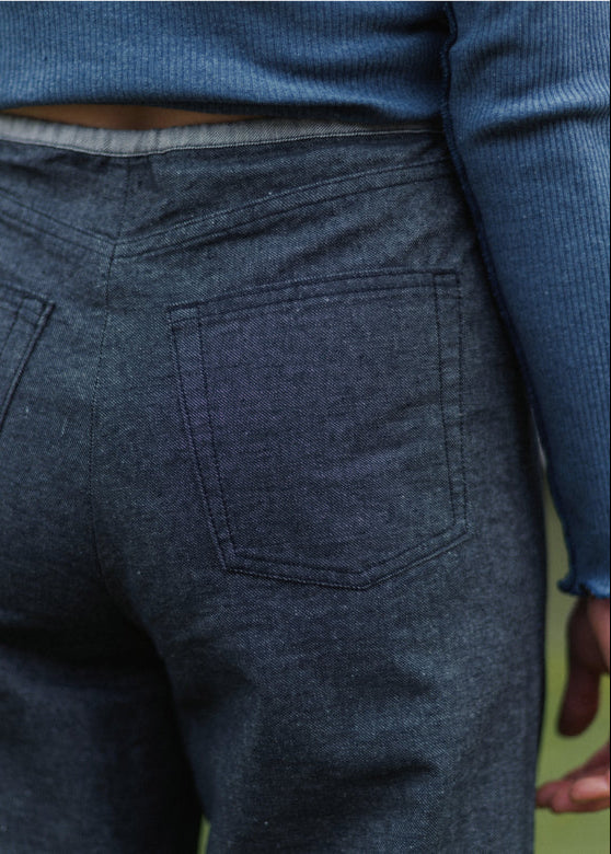 Arthur Loose Pants in Black Denim - Baserange