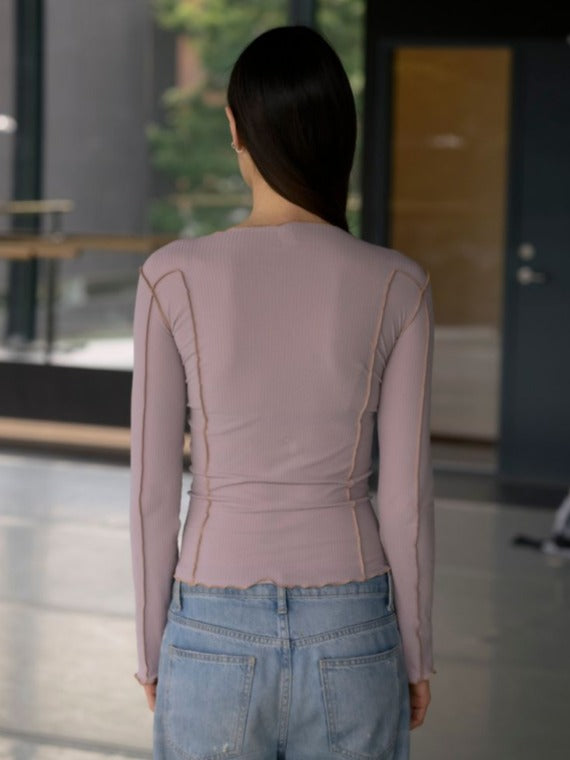 Omato Long Sleeve Tee in Verbe Purple - Baserange | Lovecraft