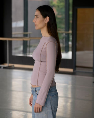 Omato Long Sleeve Tee in Verbe Purple - Baserange | Lovecraft