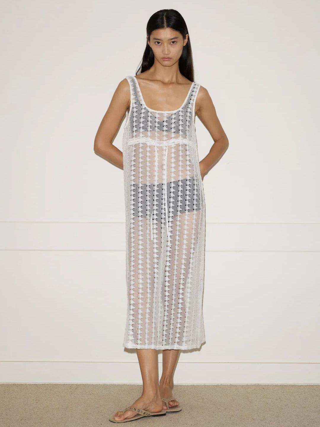 Thread Dress in Off White - Deiji Studios