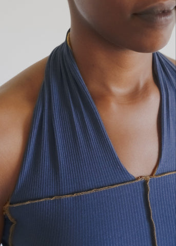 Cinder Halter in Preston Blue - Baserange