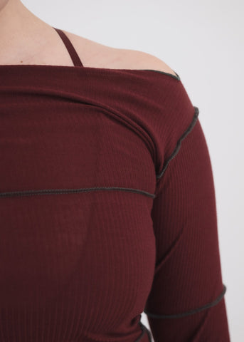 Cinder Long Sleeve Tee in Nara Red - Baserange