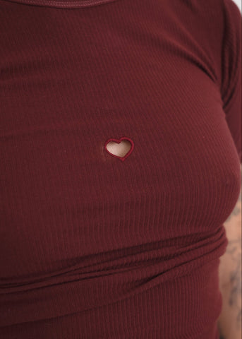 Heart Tee in Nara Red - Baserange