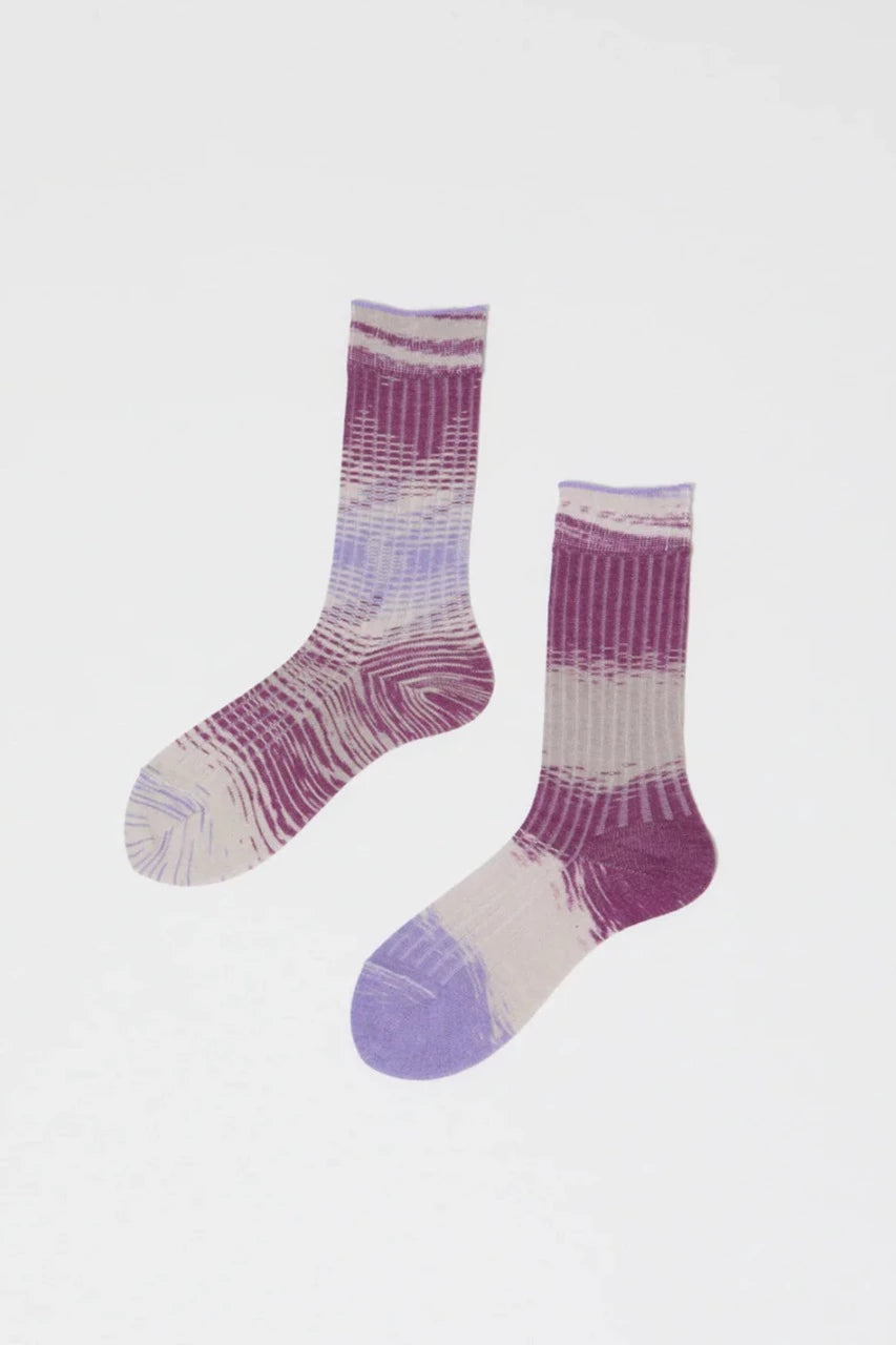 Japanese Ribbed Kasuri Socks