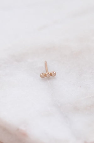 Triple Diamond Stud - 14K