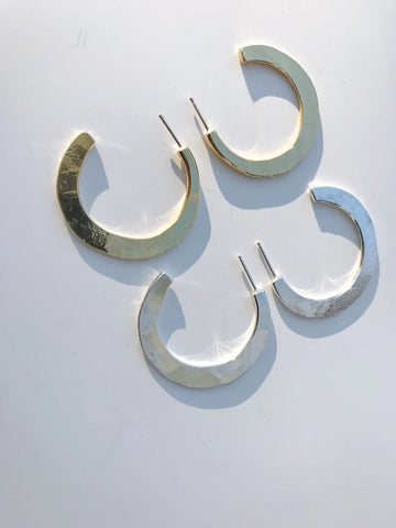 Hammered Brass Hoops