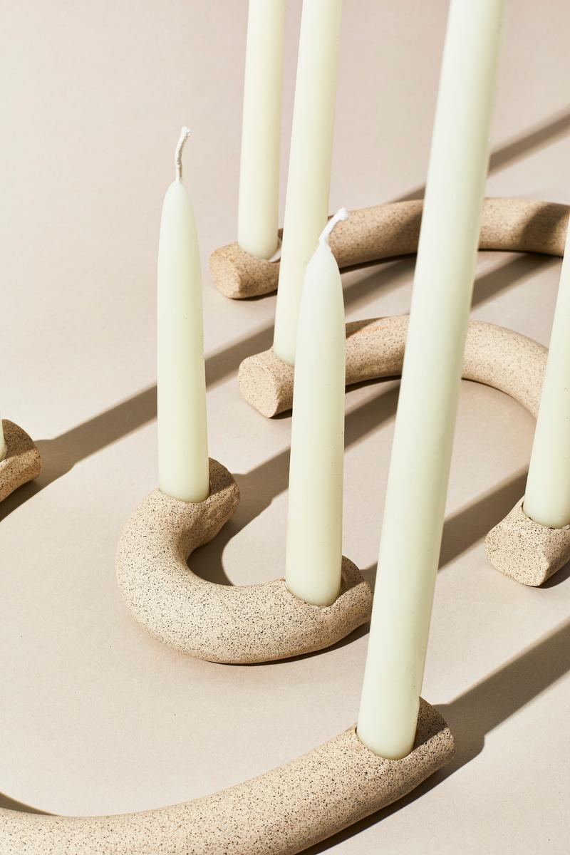 Arc Candleholder -Speckled