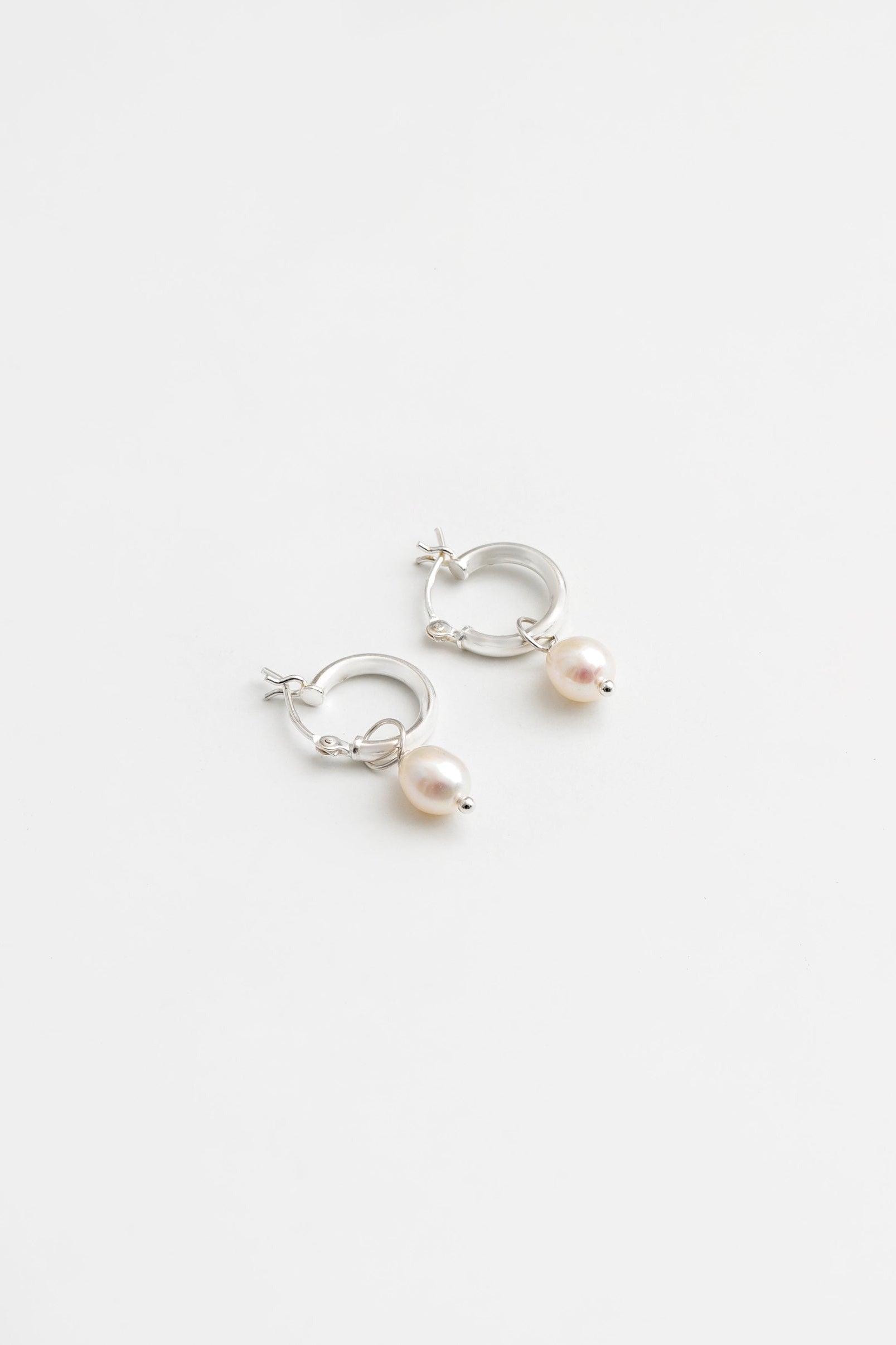 Small Pearl Hoops