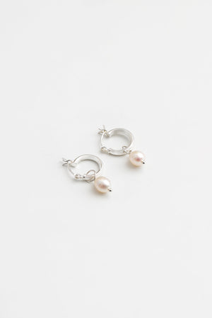 Small Pearl Hoops