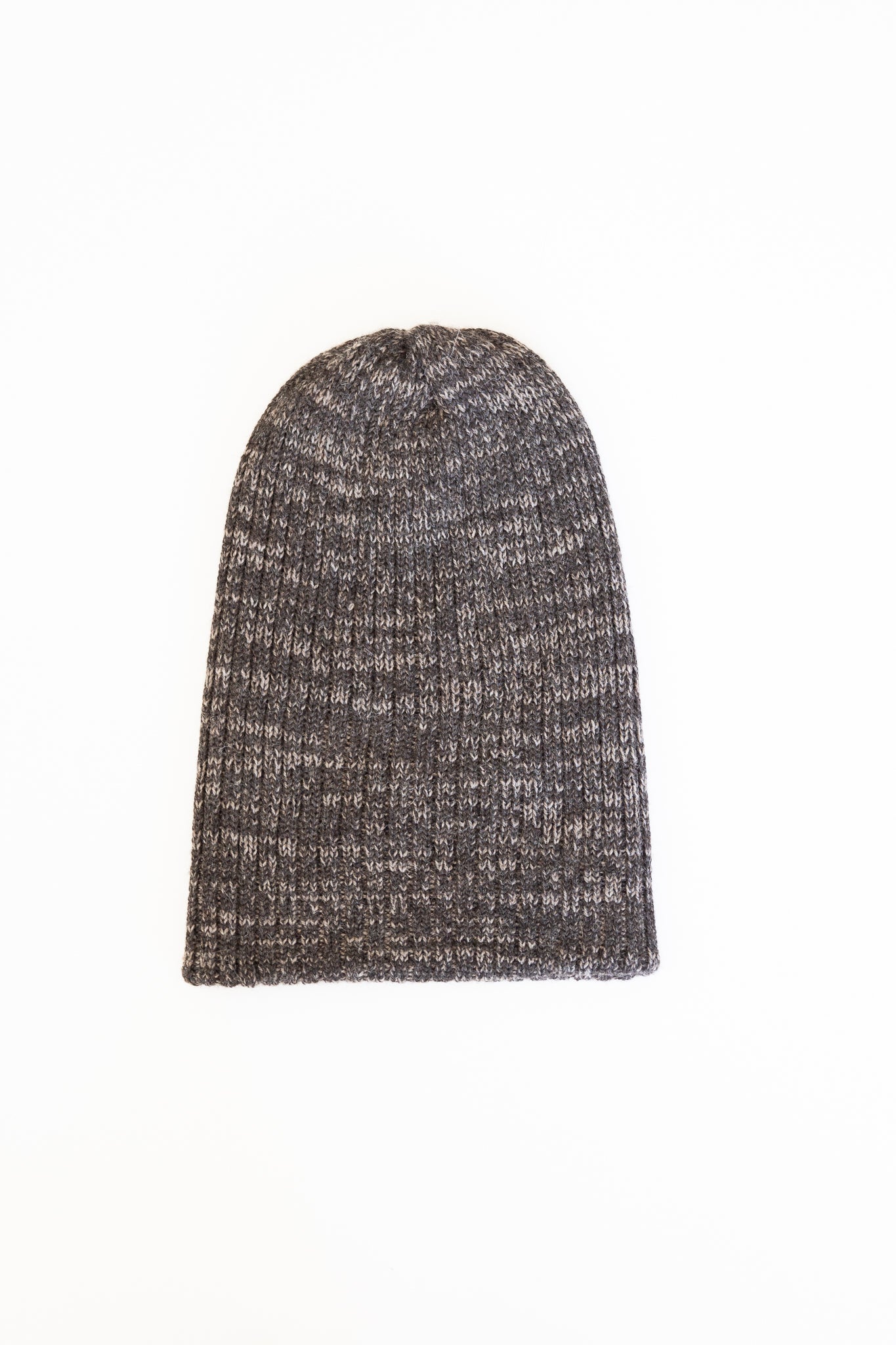 marled rib hat - smoke