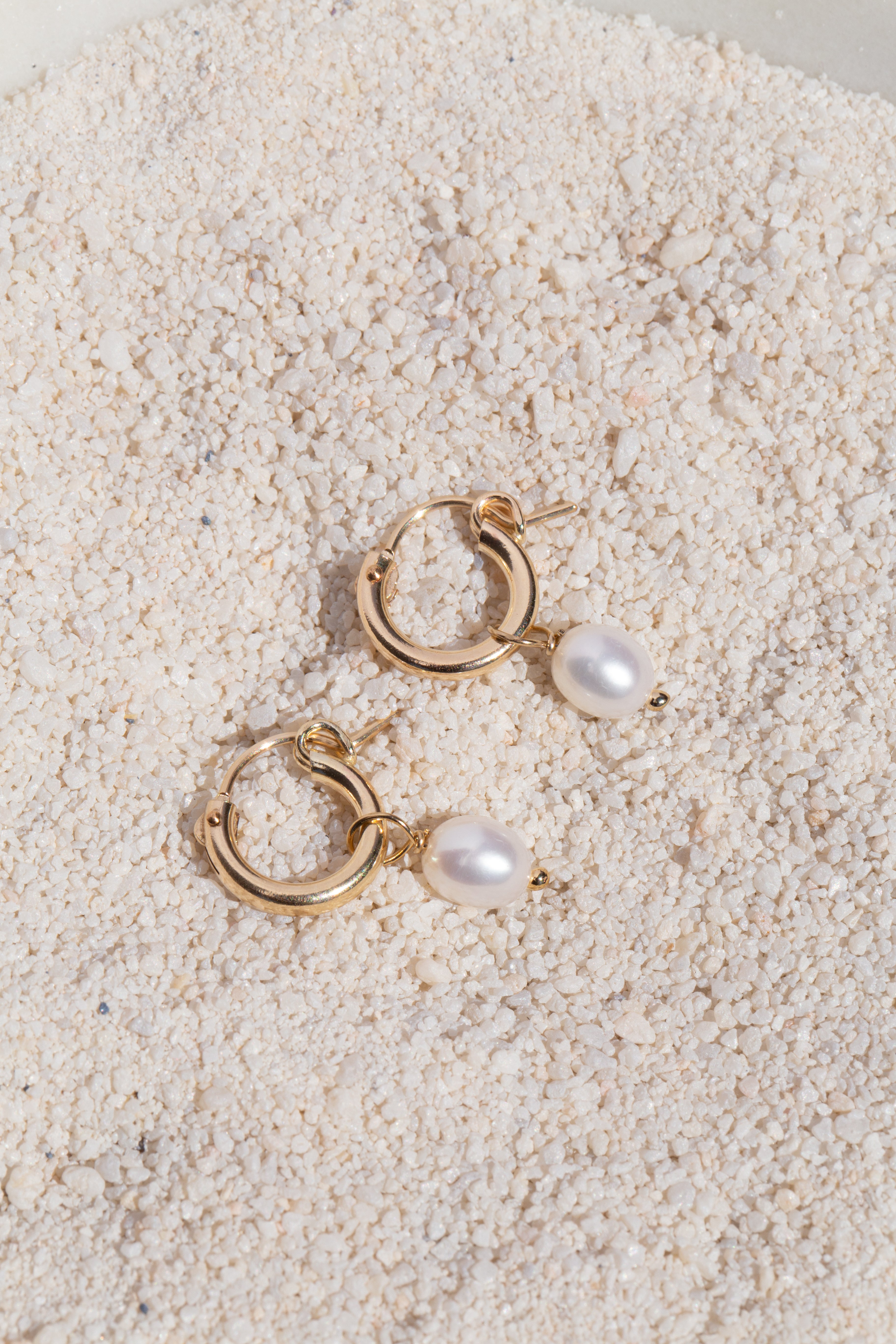 Small Pearl Hoops