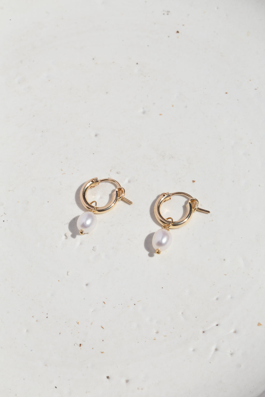 Small Pearl Hoops