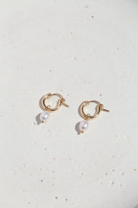 Small Pearl Hoops