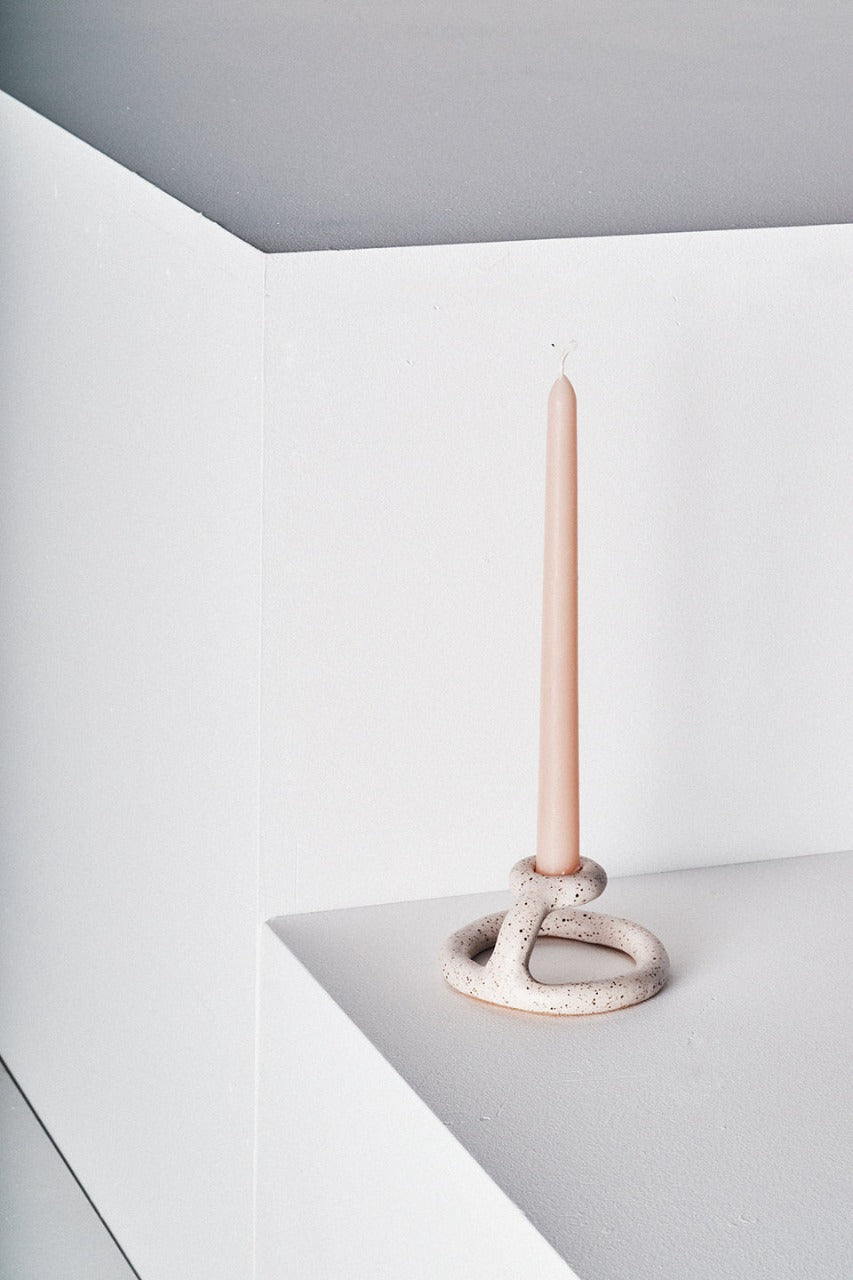 Uni Candlestick - Speckled White