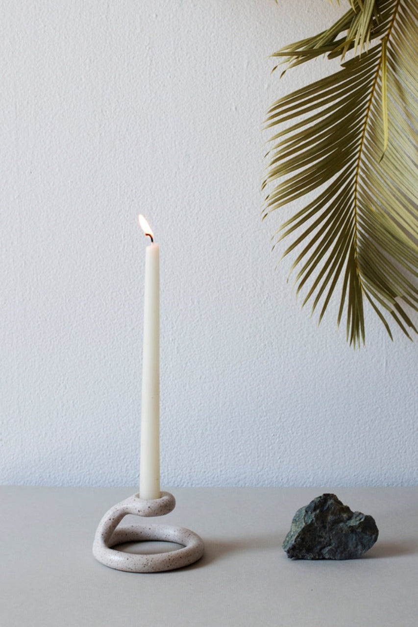 Uni Candlestick - Speckled White